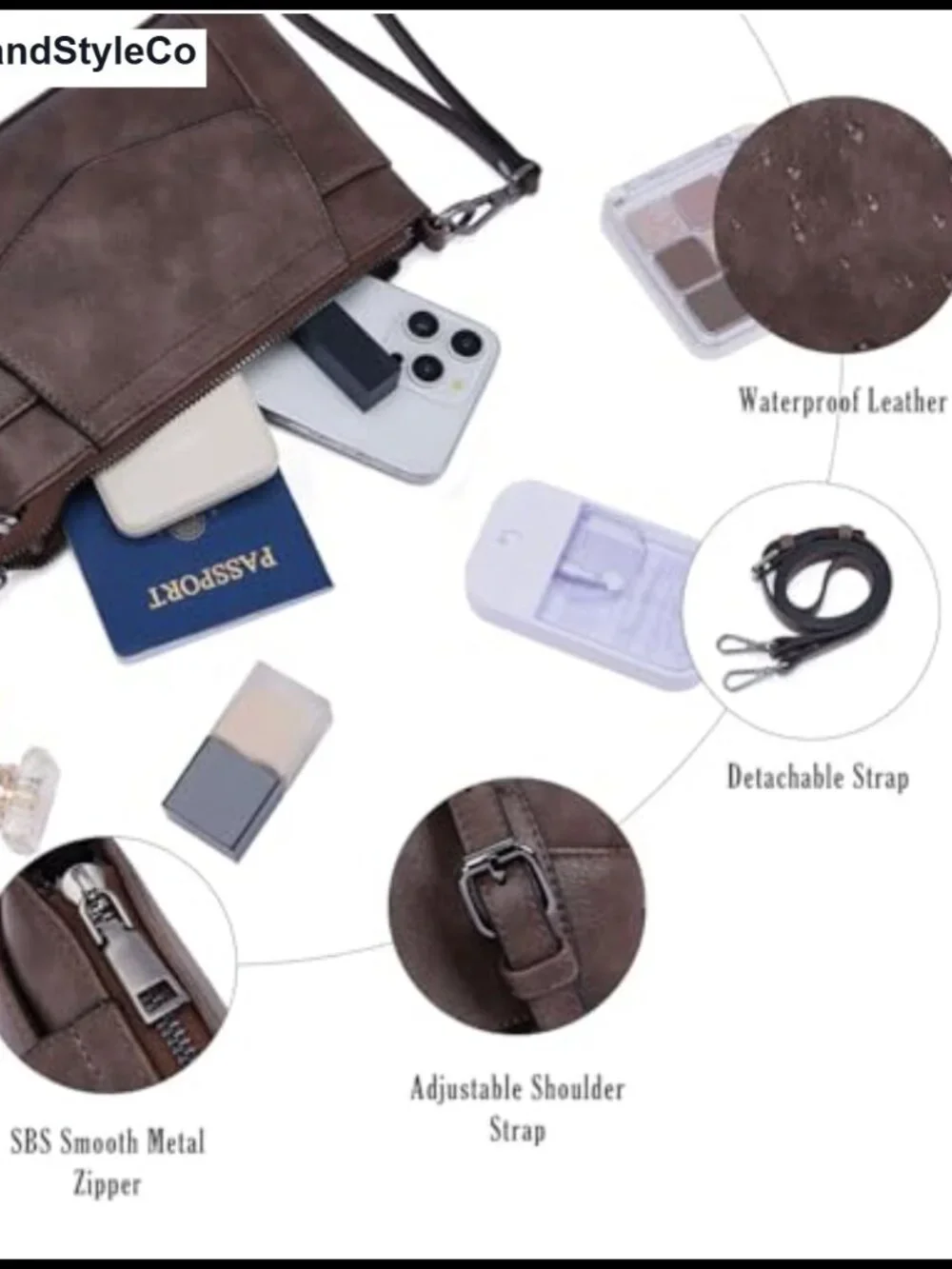 Small Vegan Leather Crossbody Bag for Women with Card Slots, Wristlet Wallet